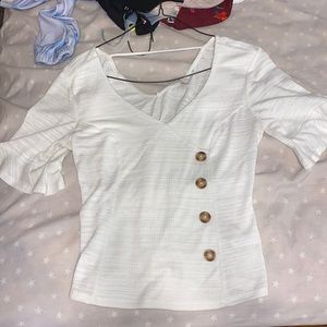 White short sleeve top